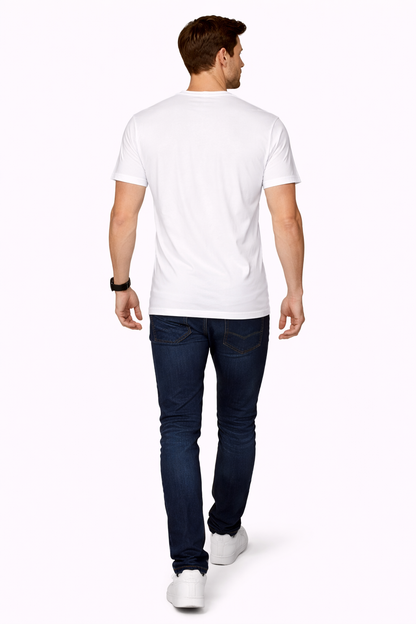 Envast Men's Round Neck Cotton White 'Cricket Is in Our Blood' T-shirt