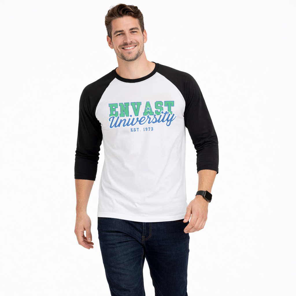 Envast Men's Raglan Cotton Envast University White T-shirt