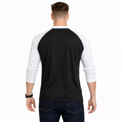 Envast Men's Raglan Cotton Black T-shirt