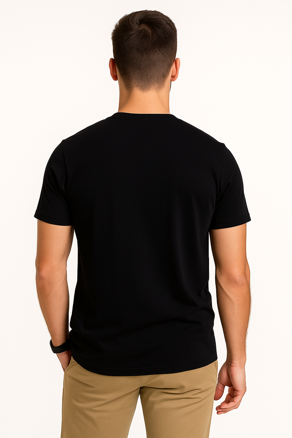 Envast Men's Round Neck Cotton Black 'Never Give Up' T-shirt