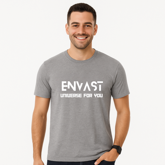 Envast-Universe for You Men's Round Neck Cotton Grey T-shirt