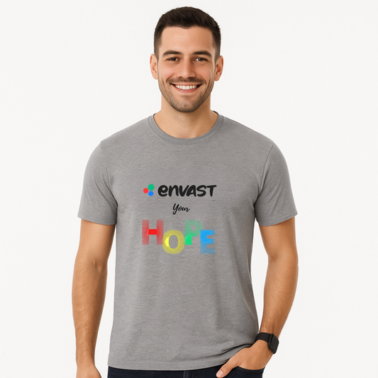 Envast Men's Round Neck Cotton Grey 'Envast Your Hope' T-shirt