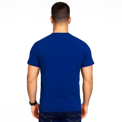 Envast Men's Round Neck Cotton Royal Blue 'Live Your Dream' T-shirt