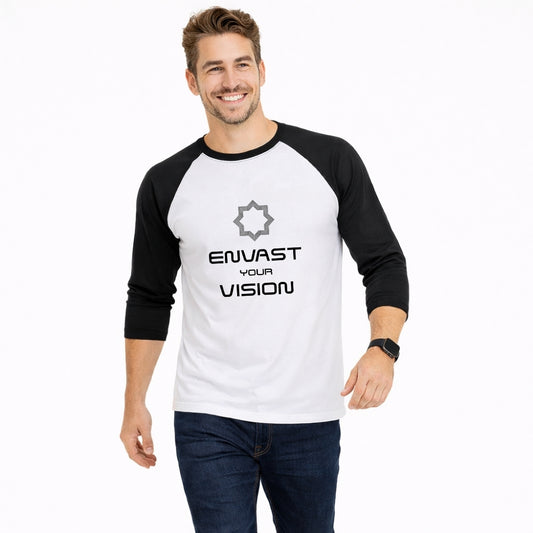 Envast Men's Raglan Cotton Envast Your Vision White T-shirt