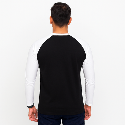 Envast Men's Raglan Cotton 'Envast-Universe for You' Black T-shirt