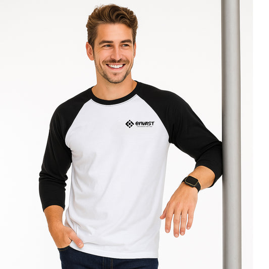 Envast Men's Raglan Cotton White T-shirt