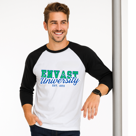 Envast Men's Raglan Cotton Envast University White T-shirt