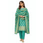 Banarasi Silk Mint Green Jacquard Zari Booti Border Suit