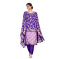 Banarasi Silk Pink-Blue Contrast Alfi Zari Border Suit