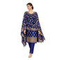 Banarasi Silk Dark Blue Jacquard Zari Booti Border Suit