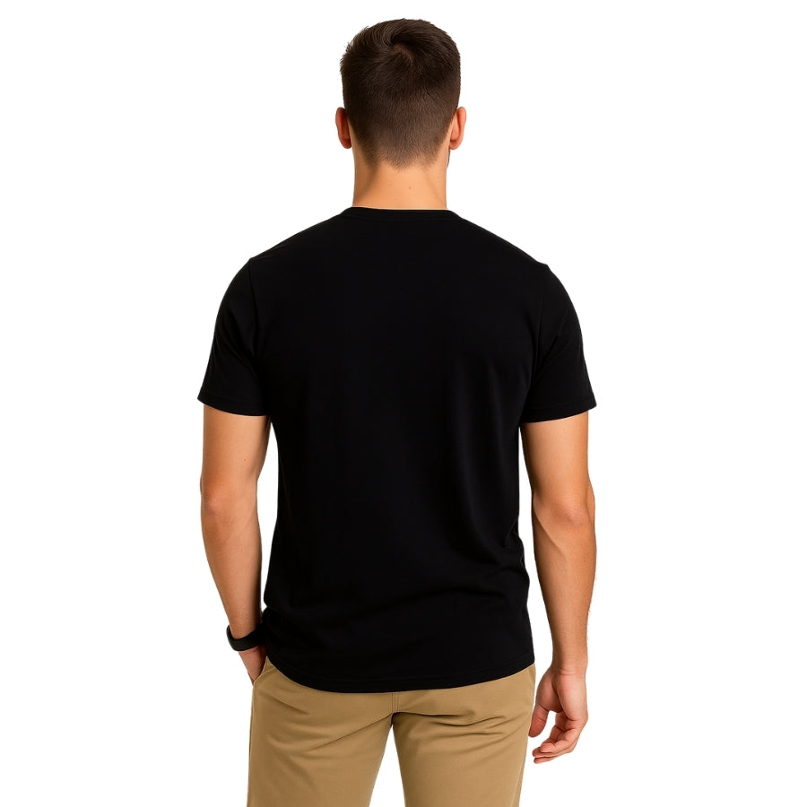 Envast Men's Round Neck Cotton Black 'Never Give Up' T-shirt