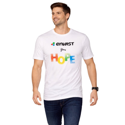 Envast Men's Round Neck Cotton White 'Envast Your Hope' T-shirt