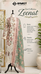 Peach Cambric Lawn Cotton Dusty Rose Printed Suit with Self Embroidery & Mal Mal Dupatta